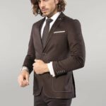 2 Button Bag Pocket Brown Jacket-Wessi