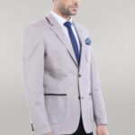 2 Button Bag Pocket Cream Jacket-Wessi