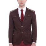 2 Button Bag Pocket Velvet Brown Jacket-Wessi