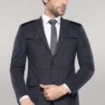 2 Button Bag Pocket Velvet Grey Jacket-Wessi