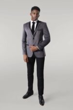 2-Buttons-Pocket-Piping-Velvet-Grey-Jacket-2