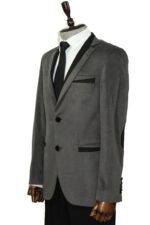 2-Buttons-Pocket-Piping-Velvet-Grey-Jacket-5