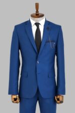 2 Piece 2 Buttons Blue Men Suit
