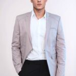 3 pocket Single Button Cotton Beige Jacket-Wessi