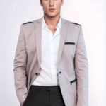 3 pocket Single Button Cotton Shoulder Stitched Light pink Jacket-Wessi