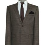 4 Drop Checkered Brown Jacket-Wessi