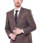 4 Drop Checkered Burgundy Jacket-Wessi