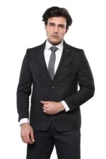 4 Drop Regular Cut Black Men Blazer