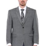 4 Drop Regular Cut Wool Grey Men Blazer - Wessi