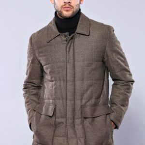 Bag Pocket Quilting With Zipper Beige Coat-Wessi