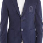 Bag Pocket Rigging Velvet Navy Blue Jacket-Wessi