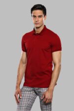 Basic Claret Red Men Polo T-Shirt