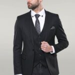 Black Blazer Vest Set - Wessi