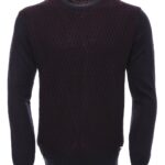 Black Diamond Patterned Circle Neck Sweater - Wessi