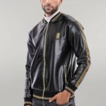 Black Leather Touch Seasonal Coat - Wessi