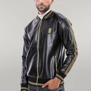 Black Leather Touch Seasonal Coat - Wessi