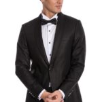 Black Patterned Tuxedo Suit | Wessi