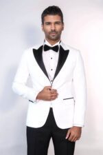 Black-Peak-Lapel-Textured-Fabric-Mens-Royal-White-Tuxedo-Jacket-Wessi-3
