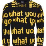 Black Printed Circle Neck Sweatshirt - Wessi