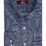 Blue Patterned Slim Fit Men's Shirt - Wessi