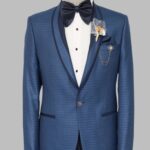 Blue Patterned Tuxedo Suit | Wessi