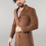 Brown Men Long Coat - Wessi