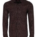 Brown Patterned Slim Fit Men's Shirt - Wessi