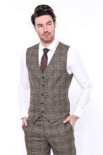 Brown-Plaid-Men-Vest-Wessi-1