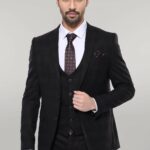 Brown Plaid Men's Winter 3 Piece Suit - Wessi