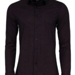 Brown Tiny Check Patterned Slim Fit Shirt - Wessi