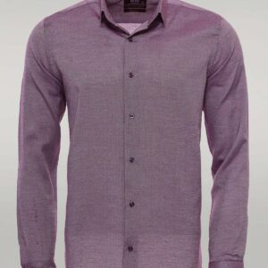 Burgundy Patterned Long Sleeve Shirt - Wessi