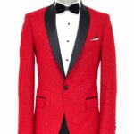 Burgundy Shawl Lapel Tuxedo Jacket - Wessi