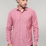 Checked Light Burgundy Men's Shirt | Wessi