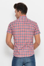 Checked-Short-Sleeves-Navy-Blue-Men-Shirt-Wessi-1