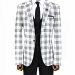 Checked Slim Fit Black-White Men Suit - Wessi