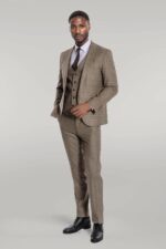Checked-Slim-Fit-Brown-Men-Suit-Wessi-4