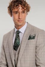 Checked-Slim-Fit-Cream-Men-Suit-Wessi-2