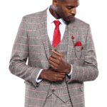 Checked Slim-Fit Grey Men Blazer - Wessi