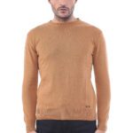 Circle Collar Camel Color Sweater - Wessi