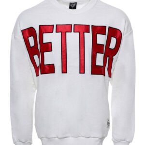 Circle Neck Front Printed Men's White Sweatshirt - Wessi