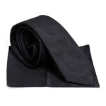 Circle Patterned Men Black Tie - Wessi