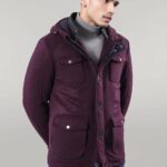 Claret Red Felt Hooded Coat - Wessi