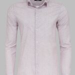 Claret Red Tiny Check Patterned Slim Fit Men Shirt - Wessi