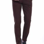 Cotton Slim Fit Washed Fabric Brown Men Pants - Wessi