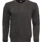 Dark Green Plain Circle Neck Sweatshirt - Wessi