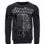 Dark Grey Patterned Slim Fit Sweatshirt - Wessi