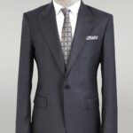 Dark Grey Wool Men's Suit - Wessi