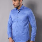 Dot Patterned Blue Shirt | Wessi - Wessi