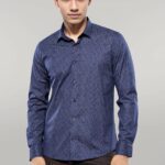 Dot-Patterned Navy Blue Shirt | Wessi
