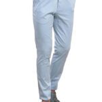 Flap Pockets Cotton Blue Men Pants - Wessi